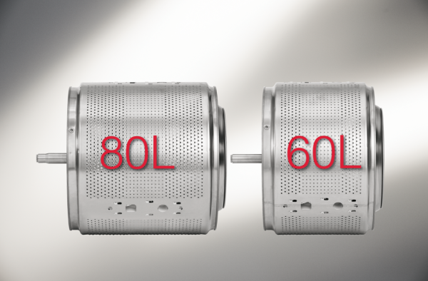 Compare asko 80L and 60L washing machine drums